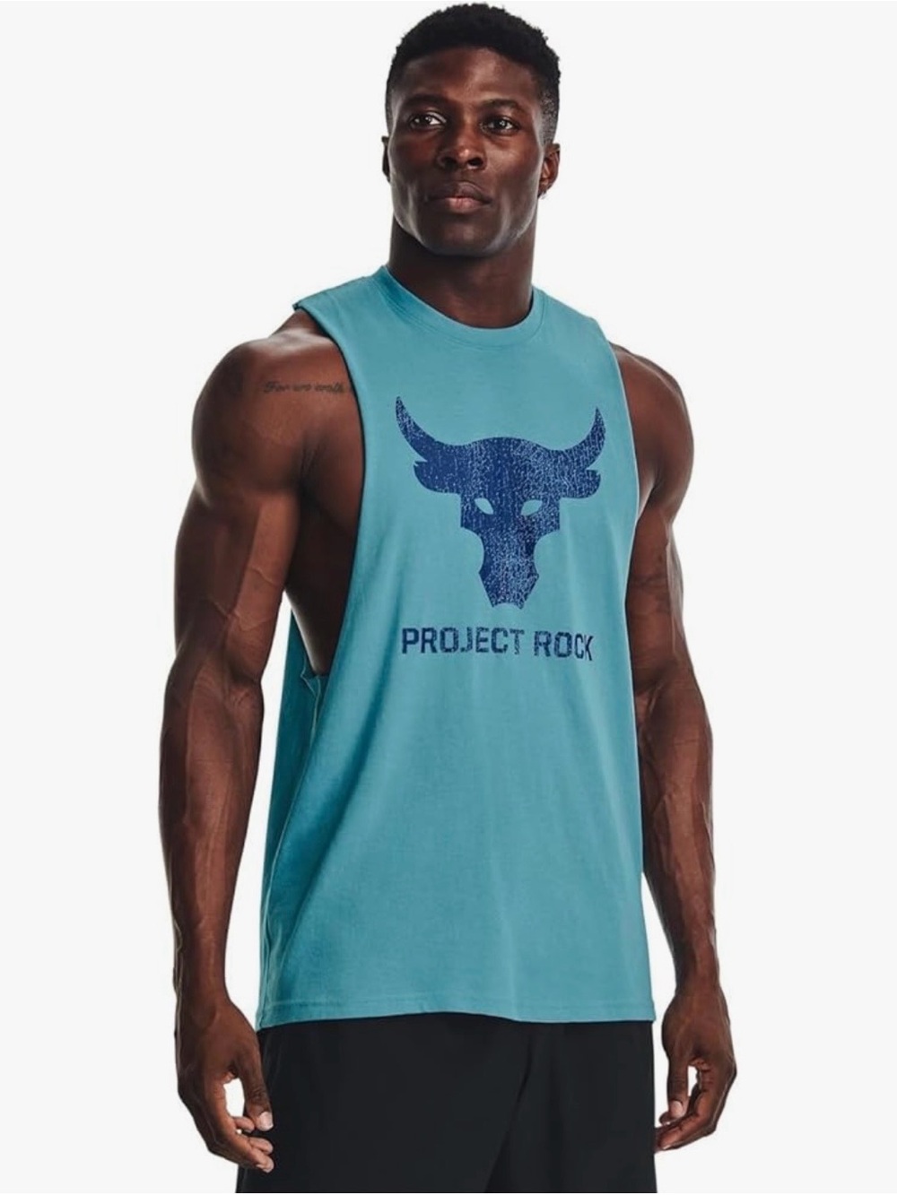 Under Armour Project Rock Brahma Bull Muscle Tank Men’s Large Glacier Blue